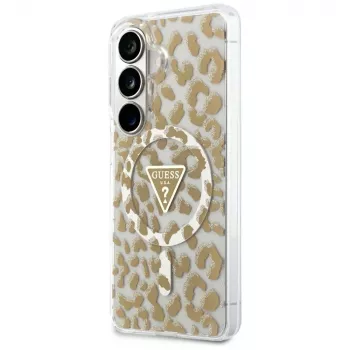 Guess IML Leopard Print Triangle MagSafe Θήκη για Samsung Galaxy S26 (Καφέ)