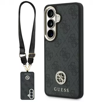 Guess 4G Big Rhinestone Triangle Strap MagSafe Σετ Θήκης για Samsung Galaxy S26 - Μαύρο
