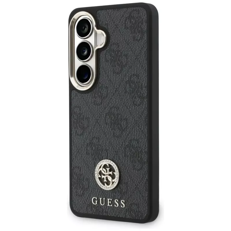Guess 4G Big Rhinestone Triangle Strap MagSafe Σετ Θήκης για Samsung Galaxy S26 - Μαύρο