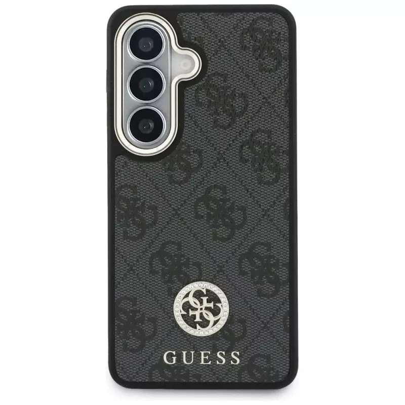 Guess 4G Big Rhinestone Triangle Strap MagSafe Σετ Θήκης για Samsung Galaxy S26 - Μαύρο