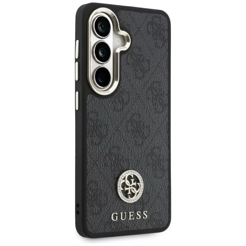 Guess 4G Big Rhinestone Triangle Strap MagSafe Σετ Θήκης για Samsung Galaxy S26 - Μαύρο
