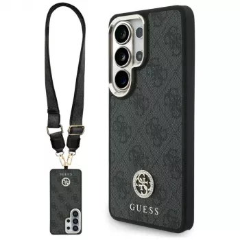 Guess 4G Big Rhinestone Triangle Strap MagSafe Σετ Θήκης για Samsung Galaxy S26 Ultra - Μαύρο