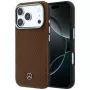 Mercedes Δερμάτινη Semi Wrap Wood Effect MagSafe Θήκη για iPhone 17 Pro Max Camel