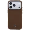 Mercedes Δερμάτινη Semi Wrap Wood Effect MagSafe Θήκη για iPhone 17 Pro Max Camel