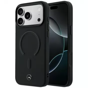 Mercedes Δερμάτινη 3D MagSafe Θήκη για iPhone 17 Pro Max Μαύρο