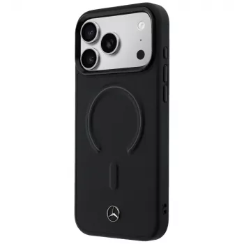 Mercedes Δερμάτινη 3D MagSafe Θήκη για iPhone 17 Pro Max Μαύρο