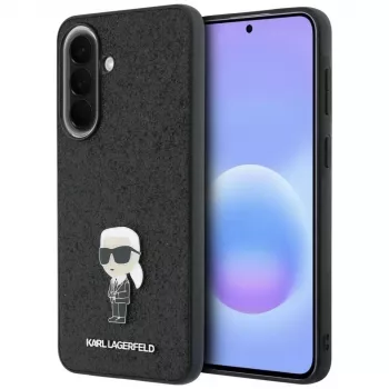 Karl Lagerfeld Fixed Glitter Ikonik Logo Metal Pin Πίσω Κάλυμμα για Samsung Galaxy A57 5G, Μαύρο