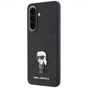 Karl Lagerfeld Fixed Glitter Ikonik Logo Metal Pin Πίσω Κάλυμμα για Samsung Galaxy A57 5G, Μαύρο
