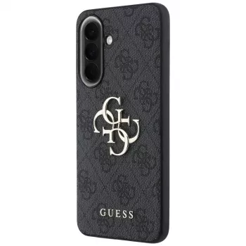 Guess Δερμάτινη 4G Metal Logo Θήκη για Samsung Galaxy A37 5G, Μαύρο