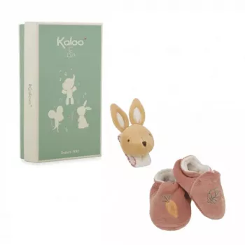 Kaloo 2-in-1 Σετ Δώρου Λαγός (Κουδουνίστρα + Μποτάκια) Petites Chansons Συλλογή