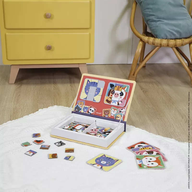 Janod Magnetibook Puzzle Animals Μαγνητικό Παζλ Βιβλίο