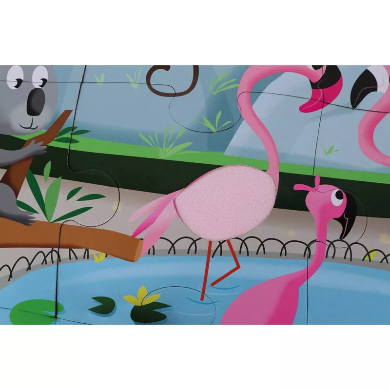 Janod Zoo Train Ξύλινο Σετ Παιχνιδιού 20 Κομμάτια