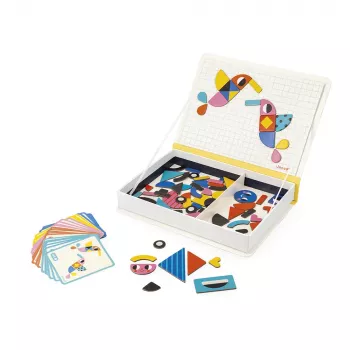Janod Magnetibook Shapes Μαγνητικό Εκπαιδευτικό Παιχνίδι 43 Κομμάτια 10 Κάρτες από 3 Ετών (Έκδοση 2026)