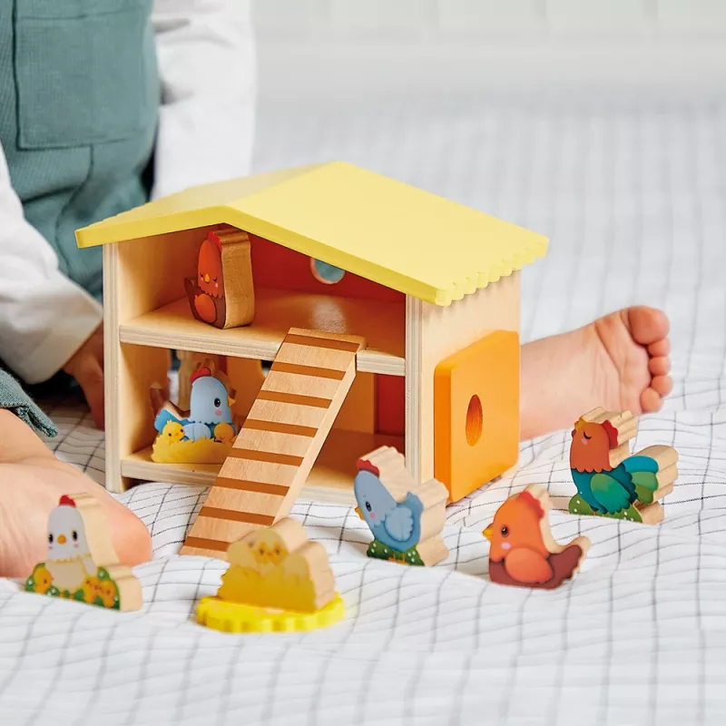 Janod My First Chicken Coop Ξύλινο Σετ Παιχνιδιού Φάρμας