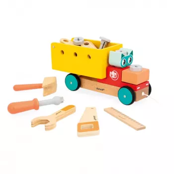 Janod Brico'Kids 2+ φορτηγό συναρμολόγησης με ρυμούλκηση