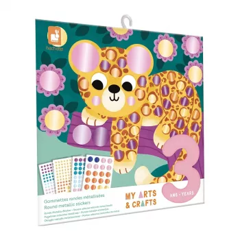 Janod My Arts & Crafts 3+ Δημιουργικό Σετ Τέχνης με Αυτοκόλλητα με Μεταλλικές Στρογγυλές Σφραγίδες