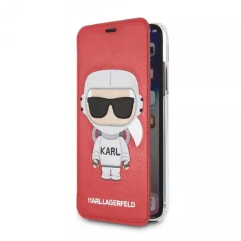 Karl Lagerfeld KLFLBKPXKSCORE θήκη βιβλίου iPhone X/XS κόκκινο Karl Space Cosmonaut