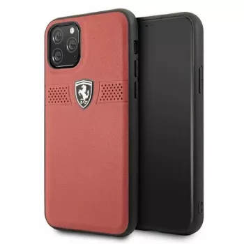 Ferrari Off Track δερμάτινη σκληρή θήκη για Apple iPhone 11 Pro - κόκκινο