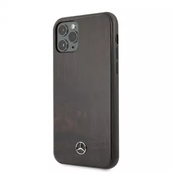 Mercedes-Benz Wood Line Rosewood σκληρή θήκη για Apple iPhone 11 Pro Max - καφέ