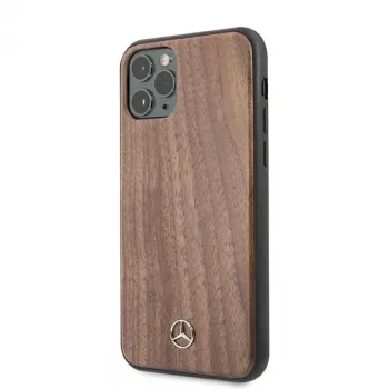 Mercedes-Benz Wood Line Walnut σκληρή θήκη για Apple iPhone 11 Pro Max - καφέ