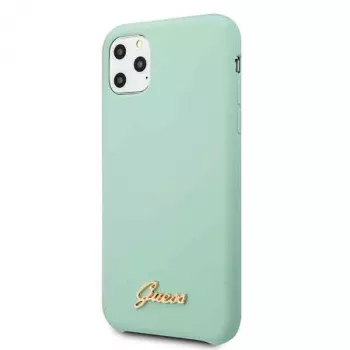 Guess GUHCN58LSLMGG iPhone 11 Pro πράσινη σκληρή θήκη σιλικόνης με λογότυπο Vintage Gold