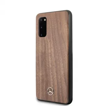 MERCEDES-BENZ Wood Line Walnut σκληρή θήκη για Samsung Galaxy S20 (SM-G980) - καφέ