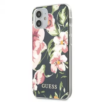 Guess Flower Collection θήκη πλάτης για Apple iPhone 12 Mini - navy