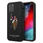 U.S. POLO ASSN. USHCP12MPUGFLBK iPhone 12/12 Pro 6.1 μαύρη θήκη πλάτης Polo Embroidery Collection