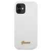 Guess GUHCP12SLSLMGWH iPhone 12 Mini 5,4 ιντσών λευκή σκληρή θήκη Metal Logo Script