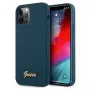 Guess GUHCP12LLSLMGBL σκληρή θήκη Metal Logo Script για Apple iPhone 12 Pro Max, μπλε