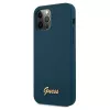 Guess GUHCP12LLSLMGBL σκληρή θήκη Metal Logo Script για Apple iPhone 12 Pro Max, μπλε
