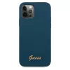 Guess GUHCP12LLSLMGBL σκληρή θήκη Metal Logo Script για Apple iPhone 12 Pro Max, μπλε