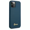 Guess GUHCP12LLSLMGBL σκληρή θήκη Metal Logo Script για Apple iPhone 12 Pro Max, μπλε
