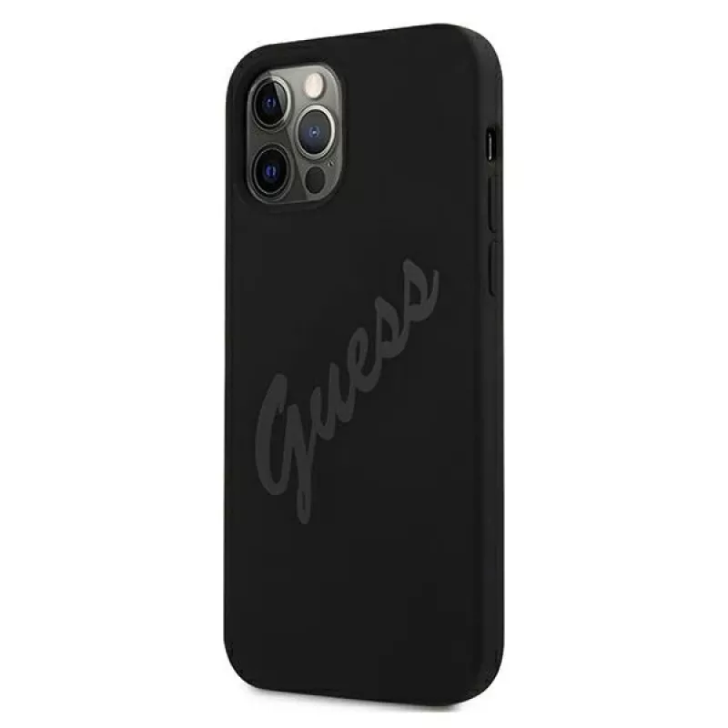 Guess Script Vintage σκληρή θήκη για Apple iPhone 12 Pro Max 6,7 ιντσών μαύρη