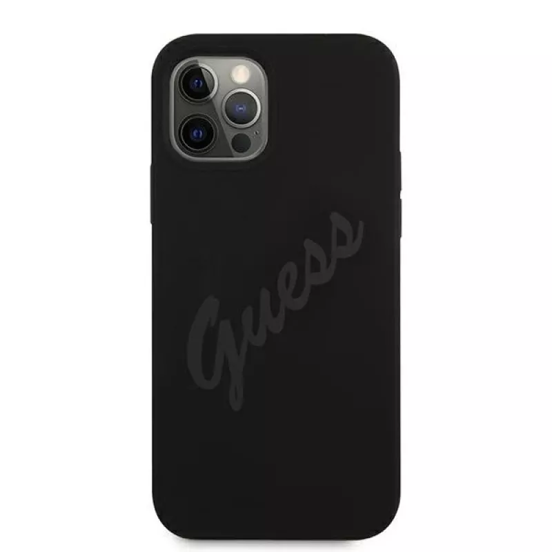 Guess Script Vintage σκληρή θήκη για Apple iPhone 12 Pro Max 6,7 ιντσών μαύρη