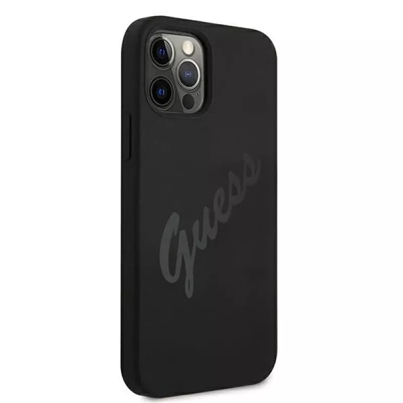 Guess Script Vintage σκληρή θήκη για Apple iPhone 12 Pro Max 6,7 ιντσών μαύρη