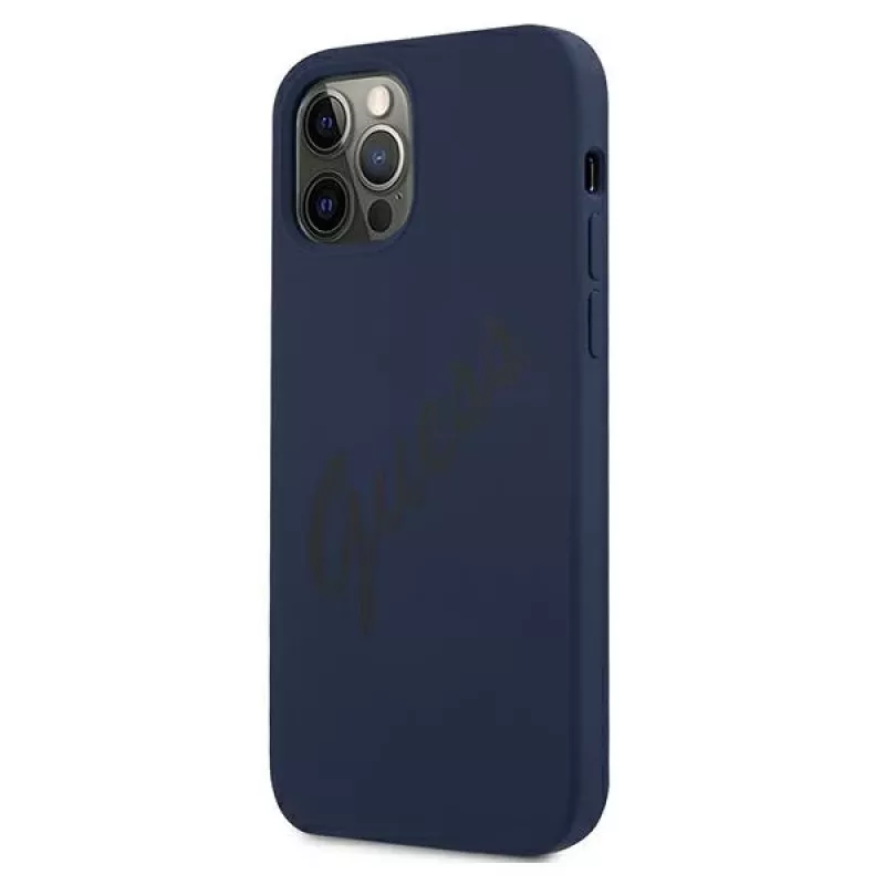 Guess Script Vintage σκληρή θήκη για Apple iPhone 12 / iPhone 12 Pro 6,1 ιντσών μπλε