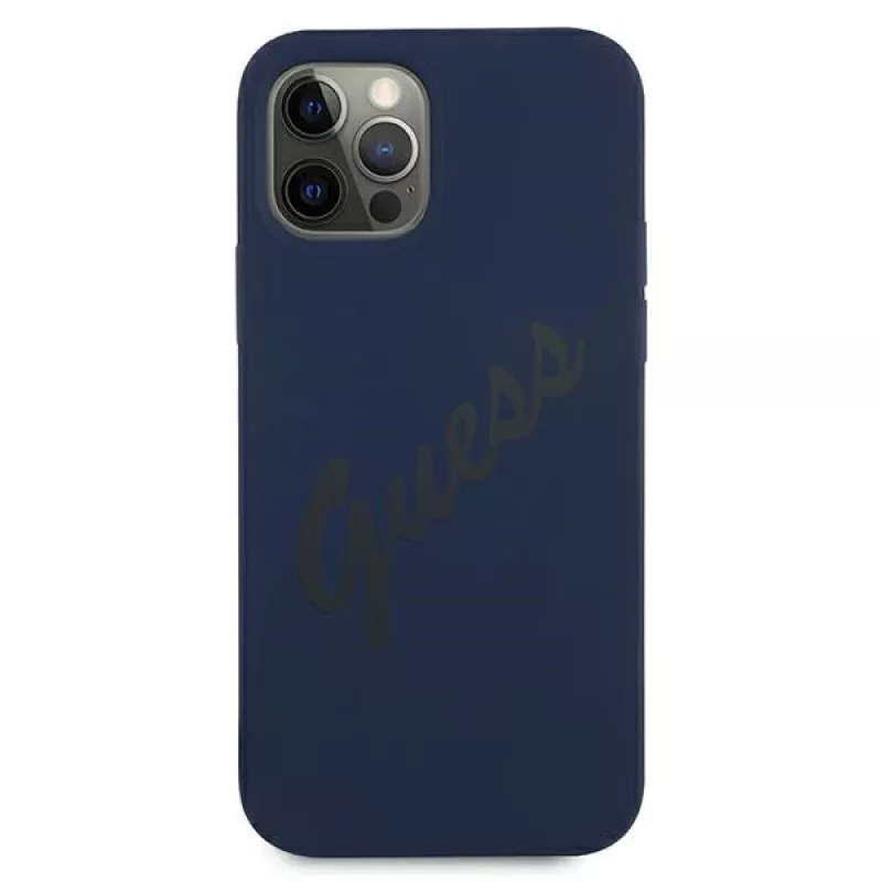 Guess Script Vintage σκληρή θήκη για Apple iPhone 12 / iPhone 12 Pro 6,1 ιντσών μπλε