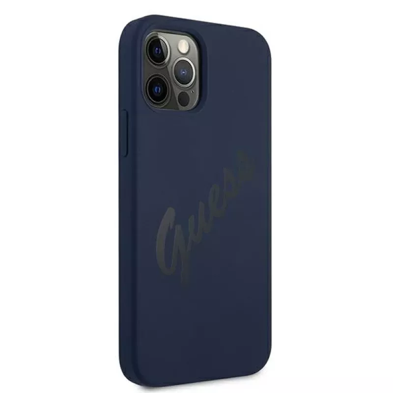 Guess Script Vintage σκληρή θήκη για Apple iPhone 12 / iPhone 12 Pro 6,1 ιντσών μπλε