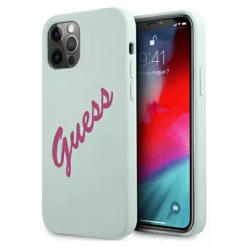 Guess Silicone Vintage σκληρή θήκη για Apple iPhone 12 / 12 Pro 6,1 ιντσών - μπλε φούξια