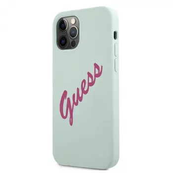 Guess Silicone Vintage σκληρή θήκη για Apple iPhone 12 / 12 Pro 6,1 ιντσών - μπλε φούξια
