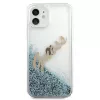 Guess Glitter Vintage Script σκληρή θήκη για Apple iPhone 12 mini - μπλε