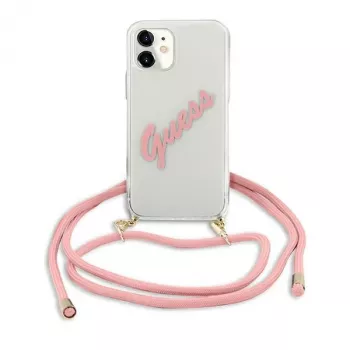 Guess GUHCP12SCRTVSPI iPhone 12 mini 5,4 ιντσών ροζ σκληρή θήκη Script Vintage