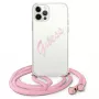 Guess Script Vintage σκληρή θήκη για iPhone 12 / 12 Pro 6,1 ιντσών - ροζ