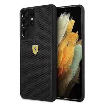 Ferrari FESPEHCS21LBK S21 Ultra G996 μαύρη σκληρή θήκη On Track Perforated
