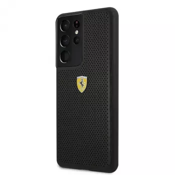 Ferrari FESPEHCS21LBK S21 Ultra G996 μαύρη σκληρή θήκη On Track Perforated
