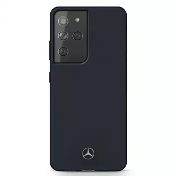 Mercedes-Benz Silicone Line σκληρή θήκη για Samsung Galaxy S21 Ultra (SM-G998) - μπλε