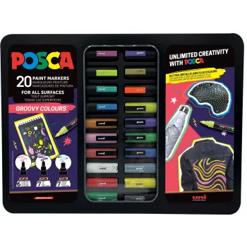 POSCA Uni-Ball Marker UNI Θήκη Groovy Colours 20x (186832)