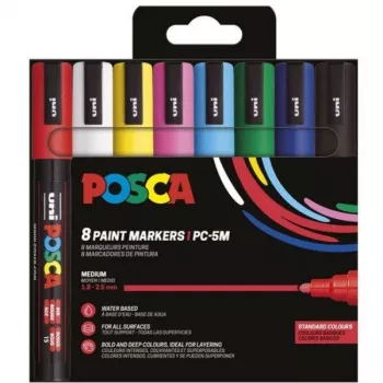 POSCA Uni-Ball Marker UNI PC-5M Σετ 8 τεμ. Basic (182558)