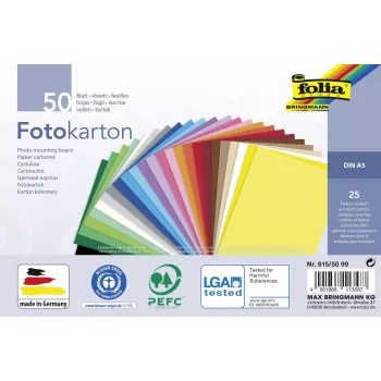 Folia Χαρτόνι Φωτογραφιών Αναμεμιγμένα Χρώματα 300 g/m² 50 Φύλλα A4